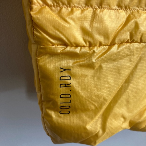 New! Adidas Originals Terrex Techrock Down Hooded Jacket Mens M 2XL Yellow Black - Picture 7 of 8